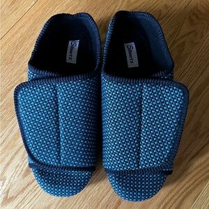 Silverts Men's Blue Adjustable Non-Slip Slippers